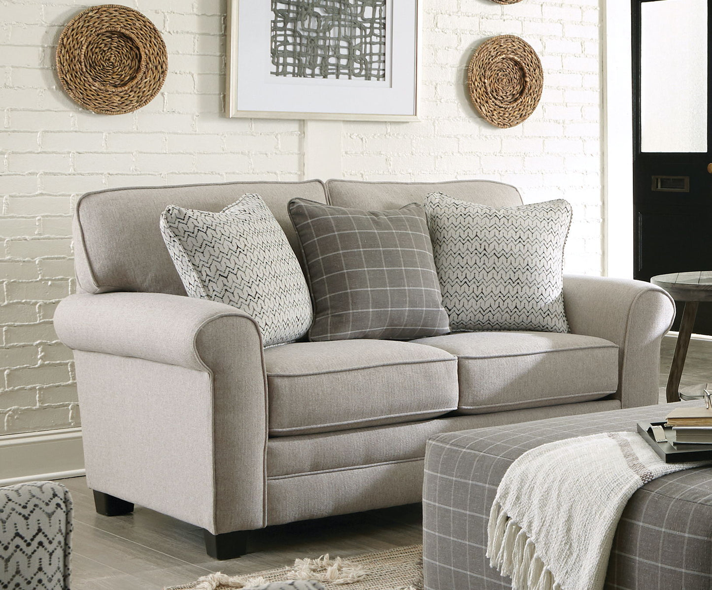 Lewiston - Loveseat - Cement - Hornell Furniture Outlet