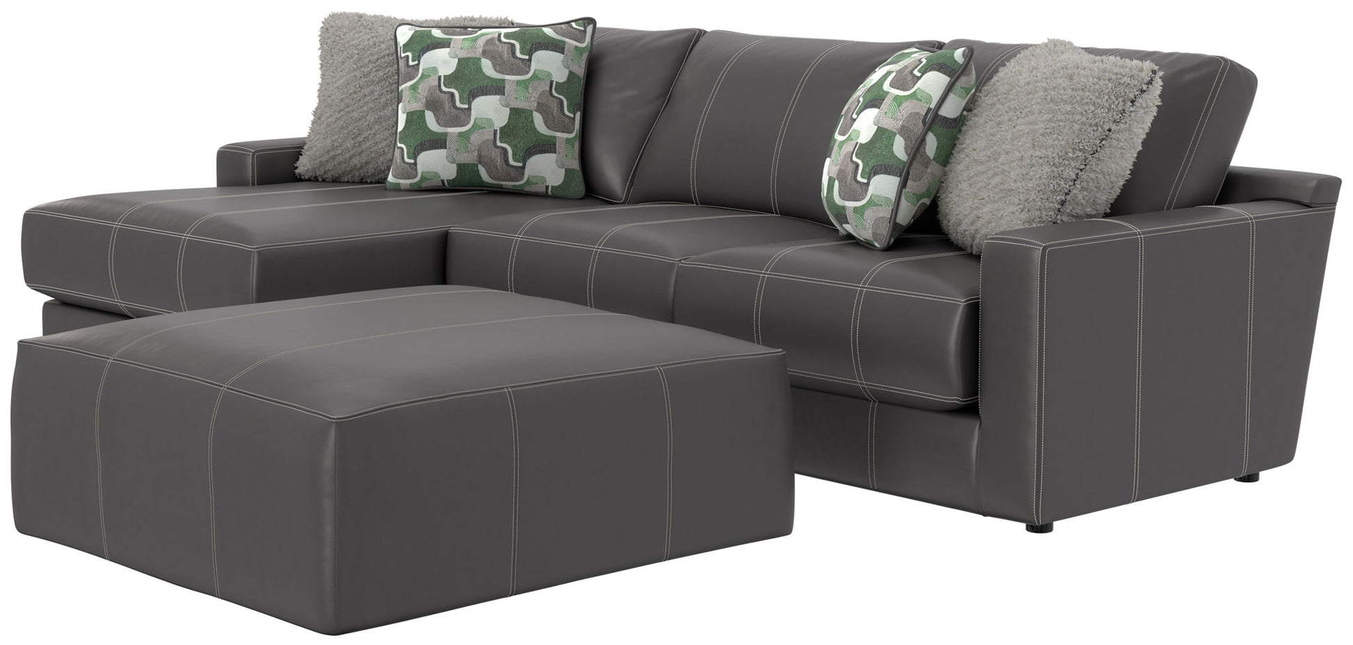 Minori - Italian Leather Sofa / Chaise And Cocktail Ottoman - Hornell Furniture Outlet