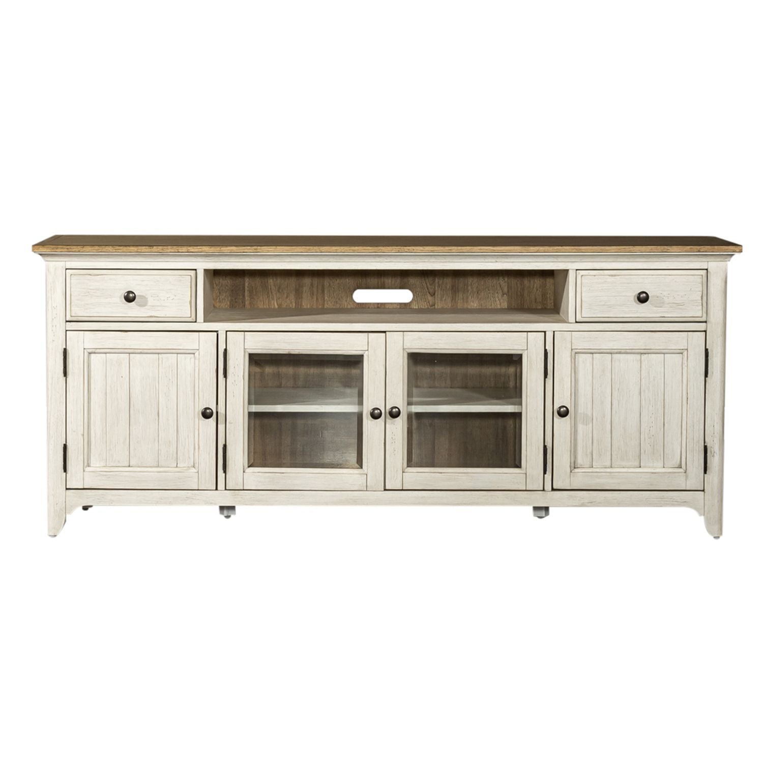 Farmhouse Reimagined - Entertainment 72" TV Stand - White - Hornell Furniture Outlet