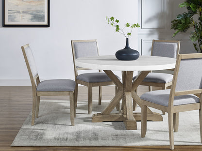 Carena - 5 Piece Dining Set (Round Table And 4 Chairs) - Dark Gray - Hornell Furniture Outlet