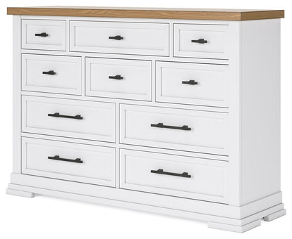 Ashbryn - White / Natural - Dresser - Hornell Furniture Outlet