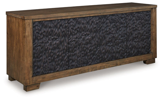 Rosswain - Warm Brown - Extra Large TV Stand - Hornell Furniture Outlet