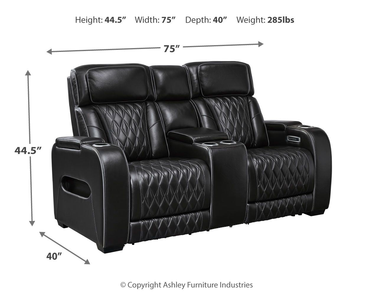 Boyington - Power Reclining Loveseat With Console/Adj Hdrst - Hornell Furniture Outlet