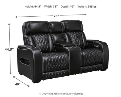 Boyington - Power Reclining Loveseat With Console/Adj Hdrst - Hornell Furniture Outlet