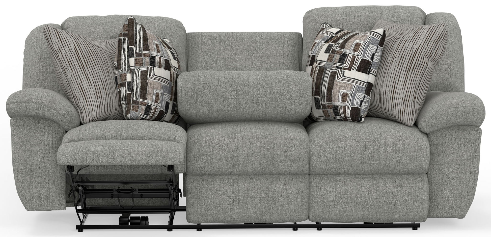 Trifecta - Sofa With 3 Recliners and Drop Down Table - Hornell Furniture Outlet