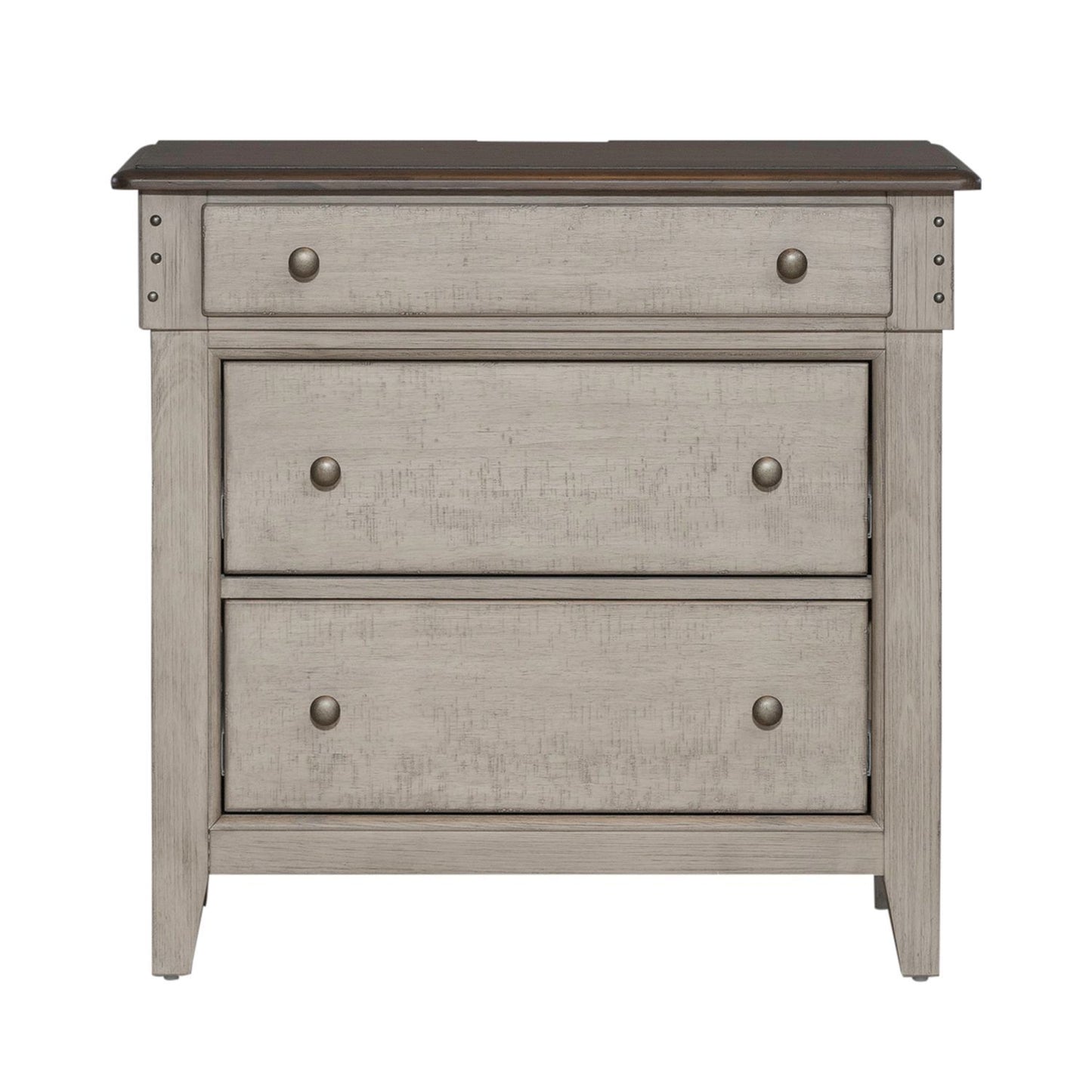 Ivy Hollow - 3 Drawer Bedside Chest With Charging Station - White - Hornell Furniture Outlet