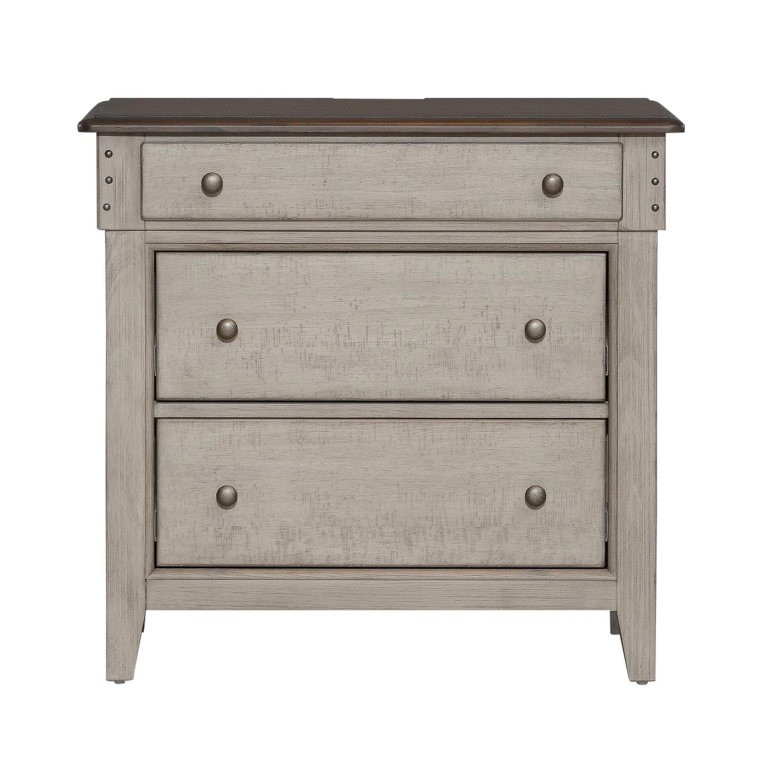 Ivy Hollow - 3 Drawer Bedside Chest With Charging Station - White - Hornell Furniture Outlet