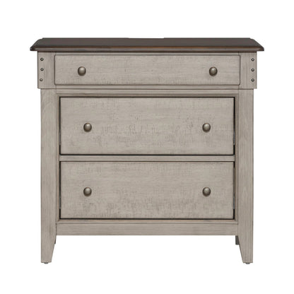Ivy Hollow - 3 Drawer Bedside Chest With Charging Station - White - Hornell Furniture Outlet