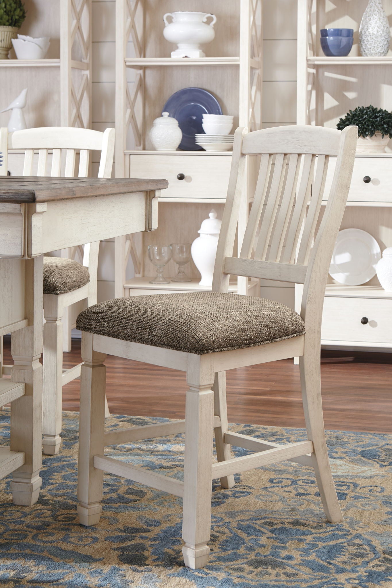 Bolanburg - Upholstered Barstool (Set of 2) - Beige - Hornell Furniture Outlet