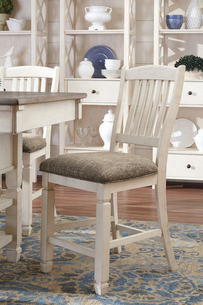 Bolanburg - Upholstered Barstool (Set of 2) - Beige - Hornell Furniture Outlet