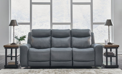 Mindanao - Steel - 2 Pc. - Power Reclining Sofa, Power Reclining Loveseat with Console - Hornell Furniture Outlet