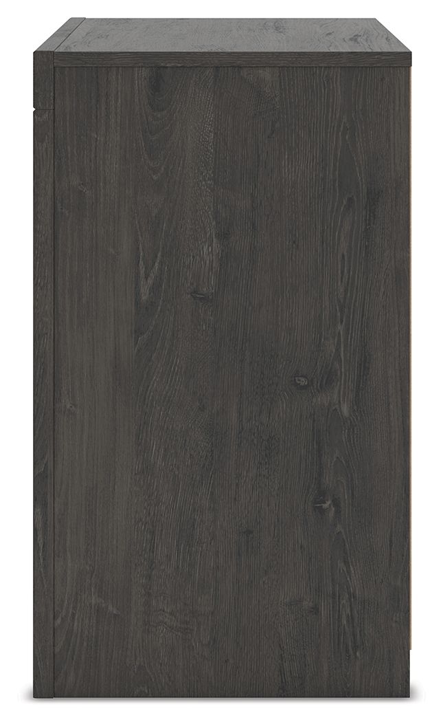 Fraluna - Charcoal - Two Drawer Night Stand - Hornell Furniture Outlet