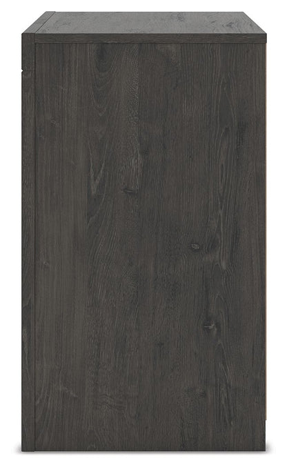 Fraluna - Charcoal - Two Drawer Night Stand - Hornell Furniture Outlet