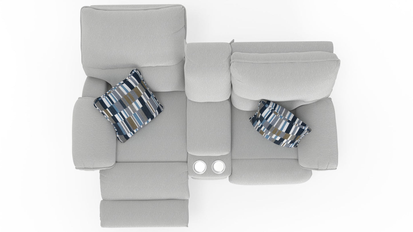 Lenny - Power Lay Flat Reclining Console Loveseat - Hornell Furniture Outlet