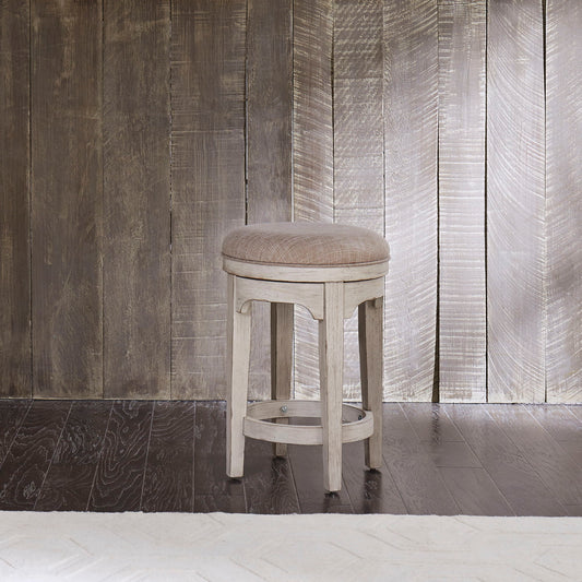 Farmhouse Reimagined - Console Swivel Stool - White - Hornell Furniture Outlet