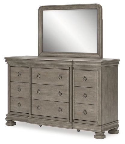 Lexorne - Gray - Dresser And Mirror - Hornell Furniture Outlet