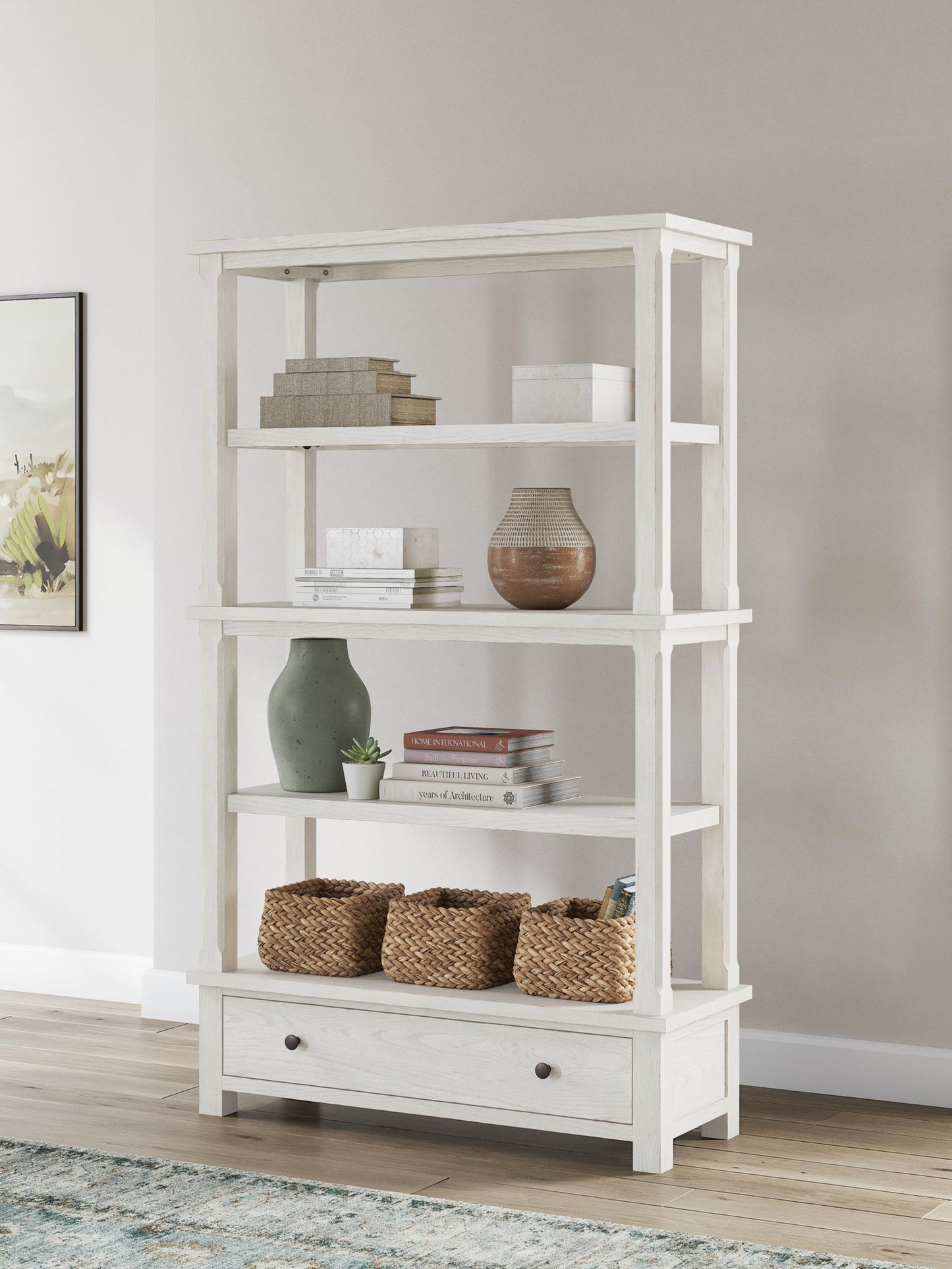 Robbinsdale - Bookcase - Antique White - Hornell Furniture Outlet
