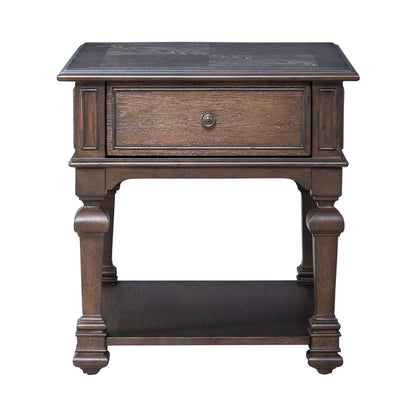 Provence Park - Drawer End Table - Brown - Hornell Furniture Outlet