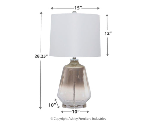 Jaslyn - Pearl Silver Finish - Glass Table Lamp - Hornell Furniture Outlet