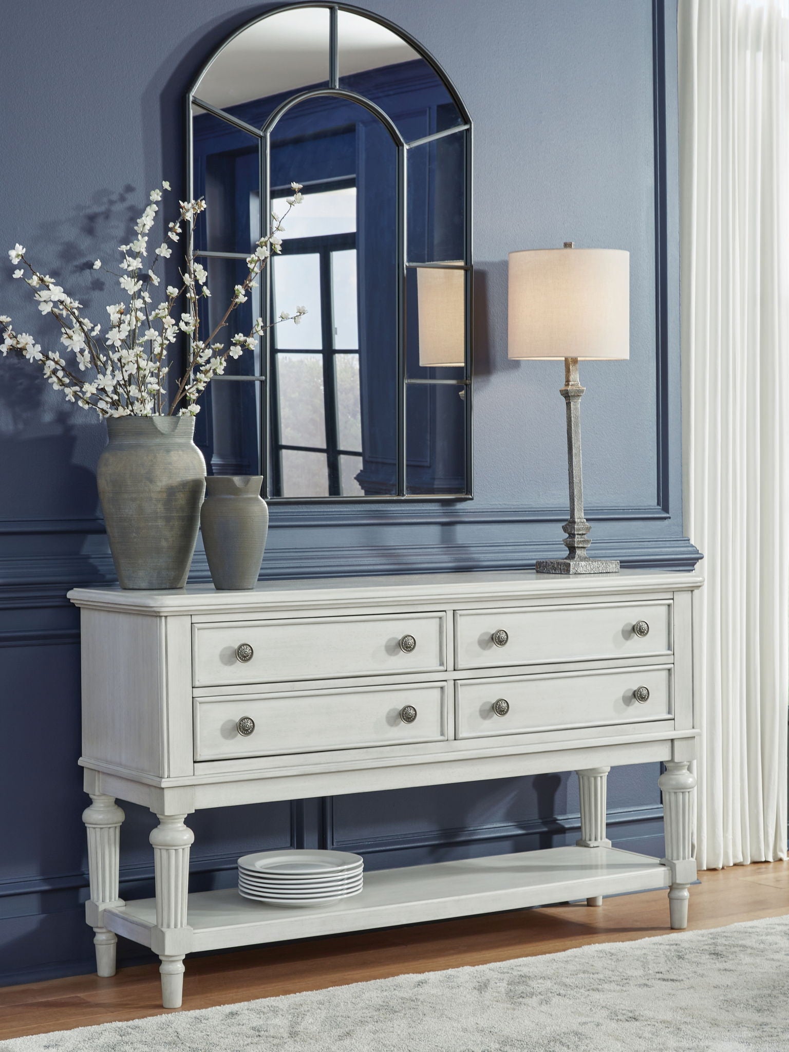 Montelaine - Antique White - Dining Room Server - Hornell Furniture Outlet
