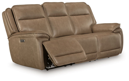 Glencroft - Power Reclining Sofa With Adjustable Headrest - Sahara - Hornell Furniture Outlet