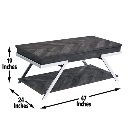 Roma - Lift Top Cocktail Table - Gray - Hornell Furniture Outlet