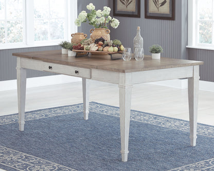 Skempton - White - RECT DRM Table w/Storage - Hornell Furniture Outlet