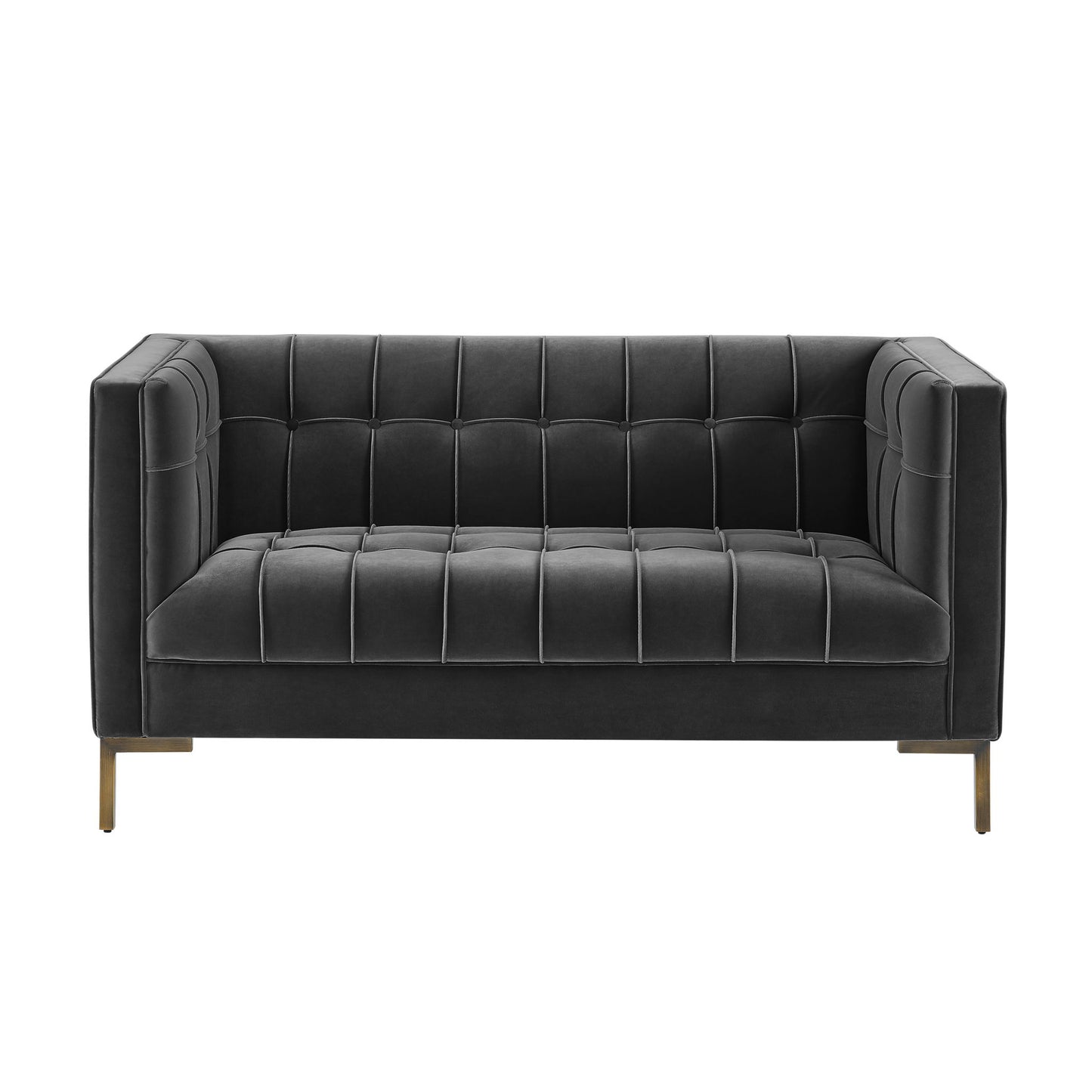 Isaac - Stitch Velvet Loveseat - Hornell Furniture Outlet
