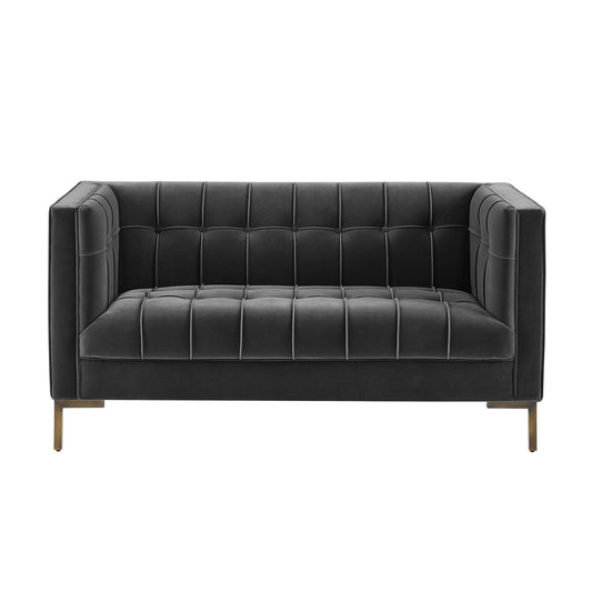 Isaac - Stitch Velvet Loveseat - Hornell Furniture Outlet