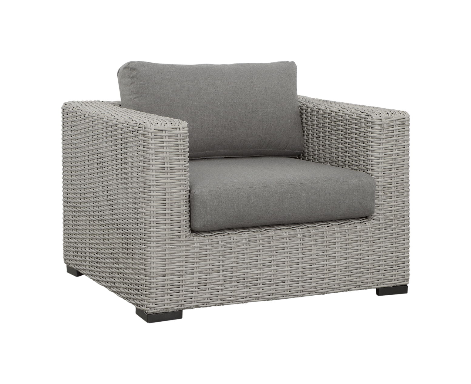 Blakley - Outdoor Lounge Chair (Set of 2) With Half - Round Wicker - Gray - Hornell Furniture Outlet