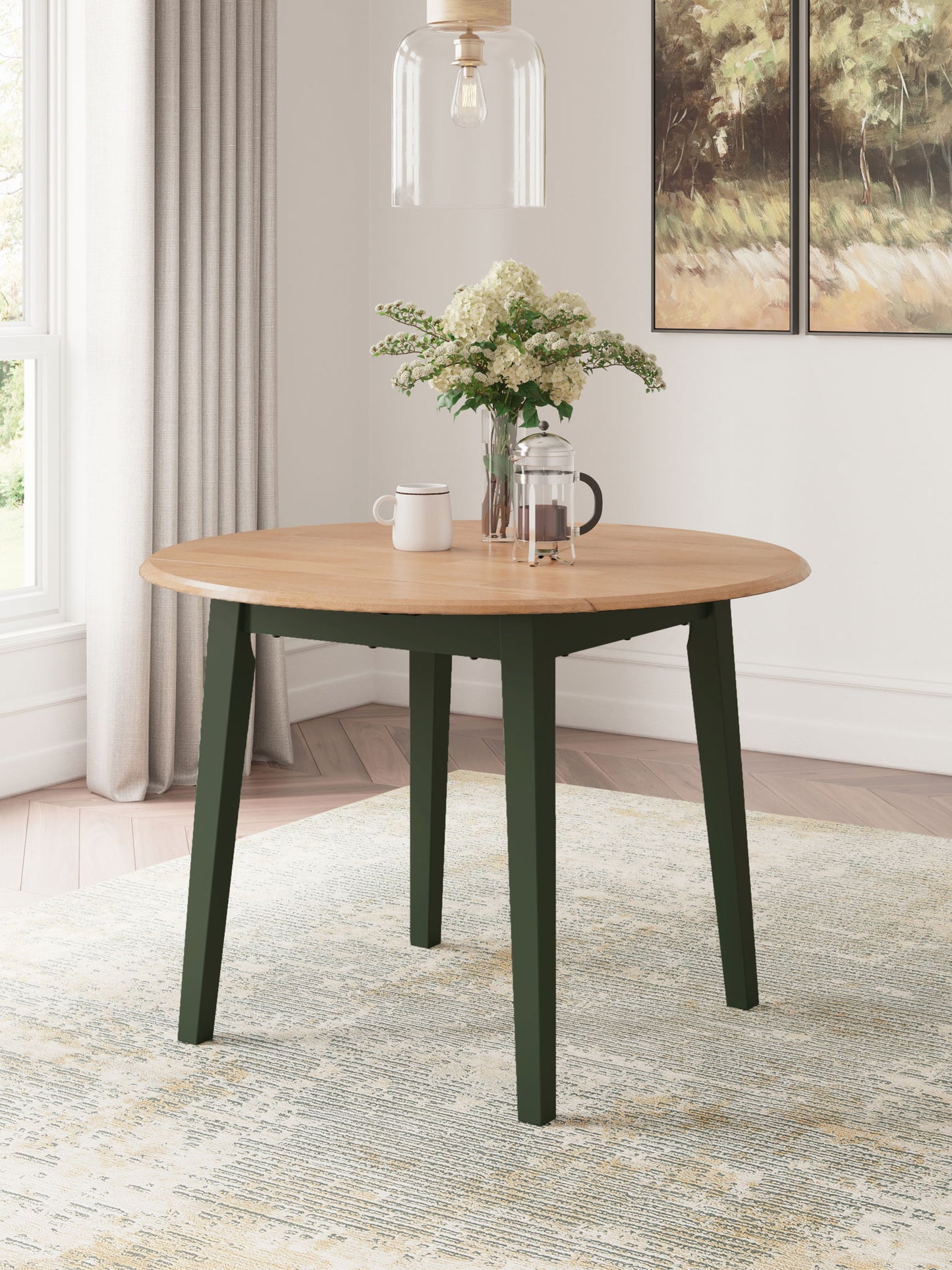 Gesthaven - Round Dining Room Drop Leaf Table - Hornell Furniture Outlet