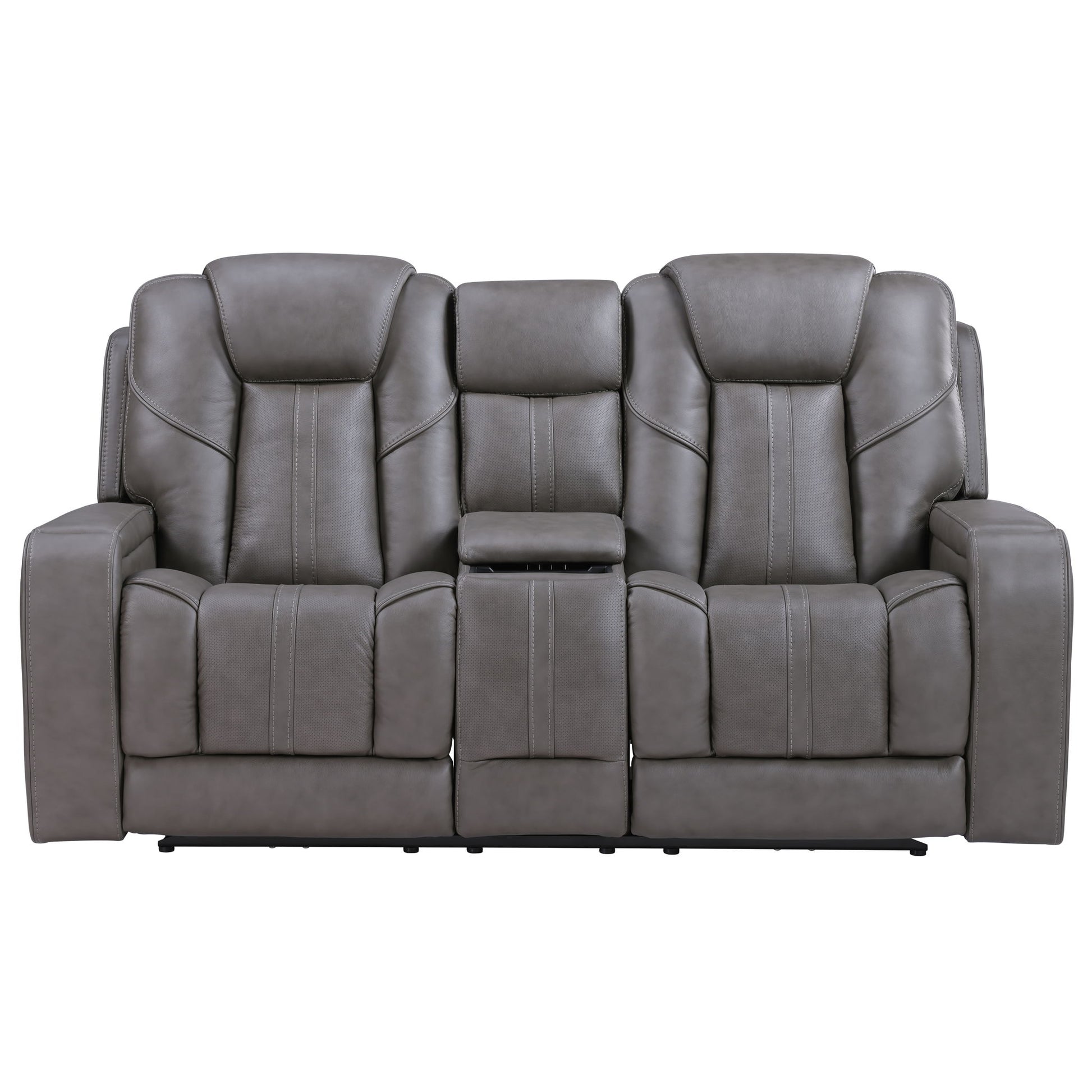Daniel - 3 Piece Triple - Power Leather Reclining Set - Gray - Hornell Furniture Outlet
