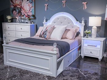 Kozlani - White - Full Upholstered Panel Headboard - Hornell Furniture Outlet