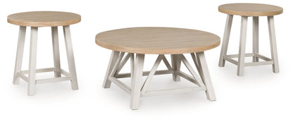 Fawndell - Antique White / Brown - Occasional Table Set (Set of 3) - Hornell Furniture Outlet