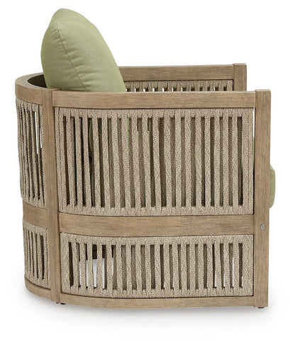 Serena Shores - Beige / Green - Lounge Chair With Cushion (Set of 2) - Hornell Furniture Outlet