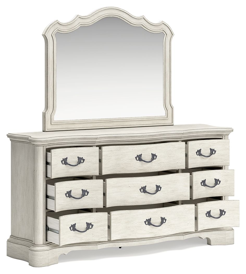 Arlendyne - Antique White - Dresser And Mirror - Hornell Furniture Outlet