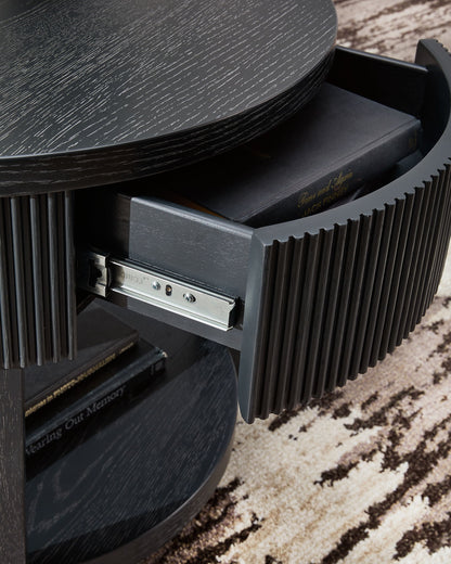 Marstream - Black - Round End Table - Hornell Furniture Outlet