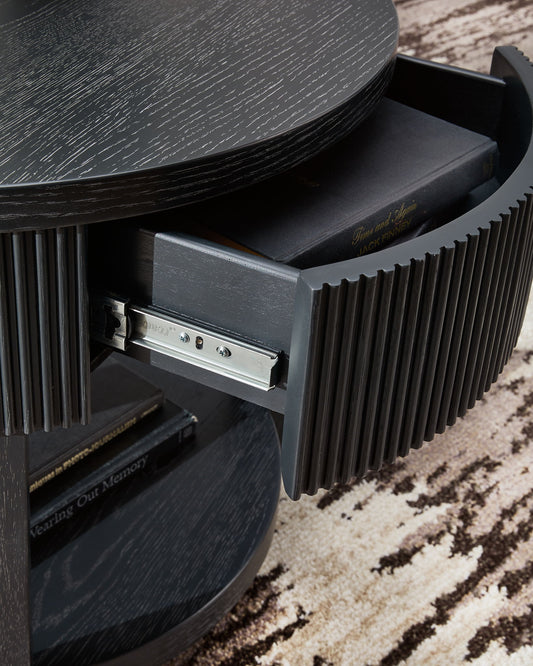 Marstream - Black - Round End Table - Hornell Furniture Outlet