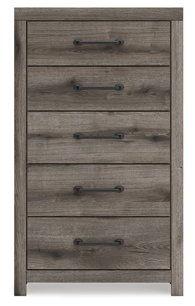 Graystorm - Brown Gray - Five Drawer Chest - Hornell Furniture Outlet