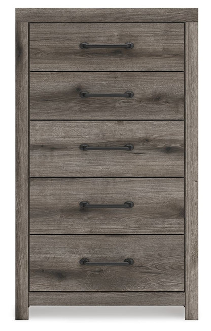 Graystorm - Brown Gray - Five Drawer Chest - Hornell Furniture Outlet