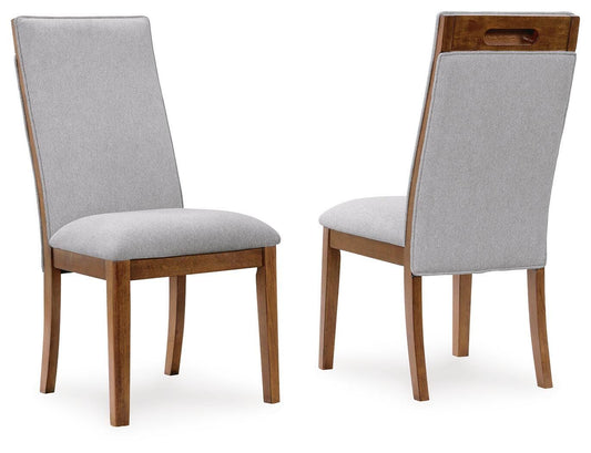 Lyncott - Dining Upholstered Side Chair (Set of 2) - Beige / Brown - Hornell Furniture Outlet