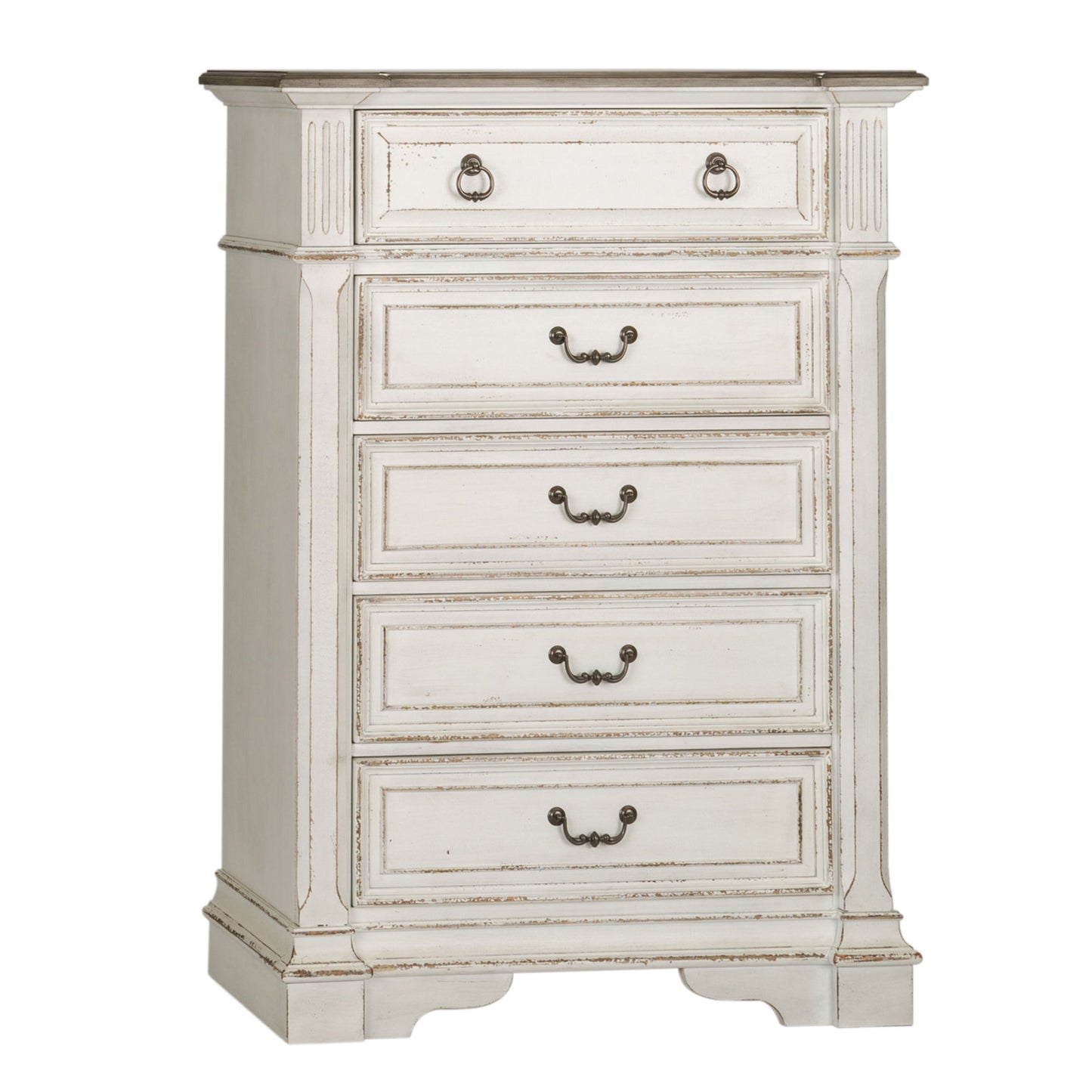 Abbey Park - 5 Drawer Chest - White - Hornell Furniture Outlet