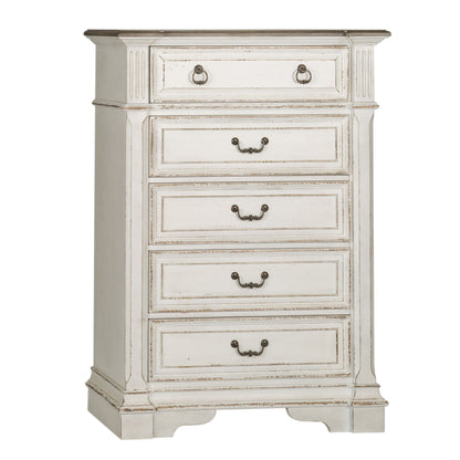 Abbey Park - 5 Drawer Chest - White - Hornell Furniture Outlet