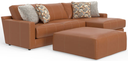 Minori - Italian Leather Sofa / Chaise And Cocktail Ottoman - Hornell Furniture Outlet