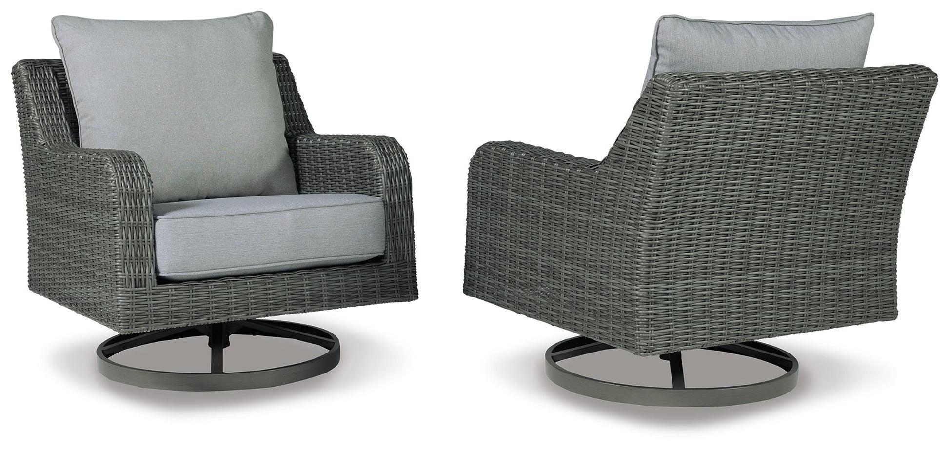 Elite Park - Swivel Lounge w/ Cushion - Gray - Hornell Furniture Outlet