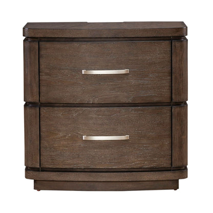 Cascade Falls - Nightstand With Charging Station - Satin Espresso - Hornell Furniture Outlet