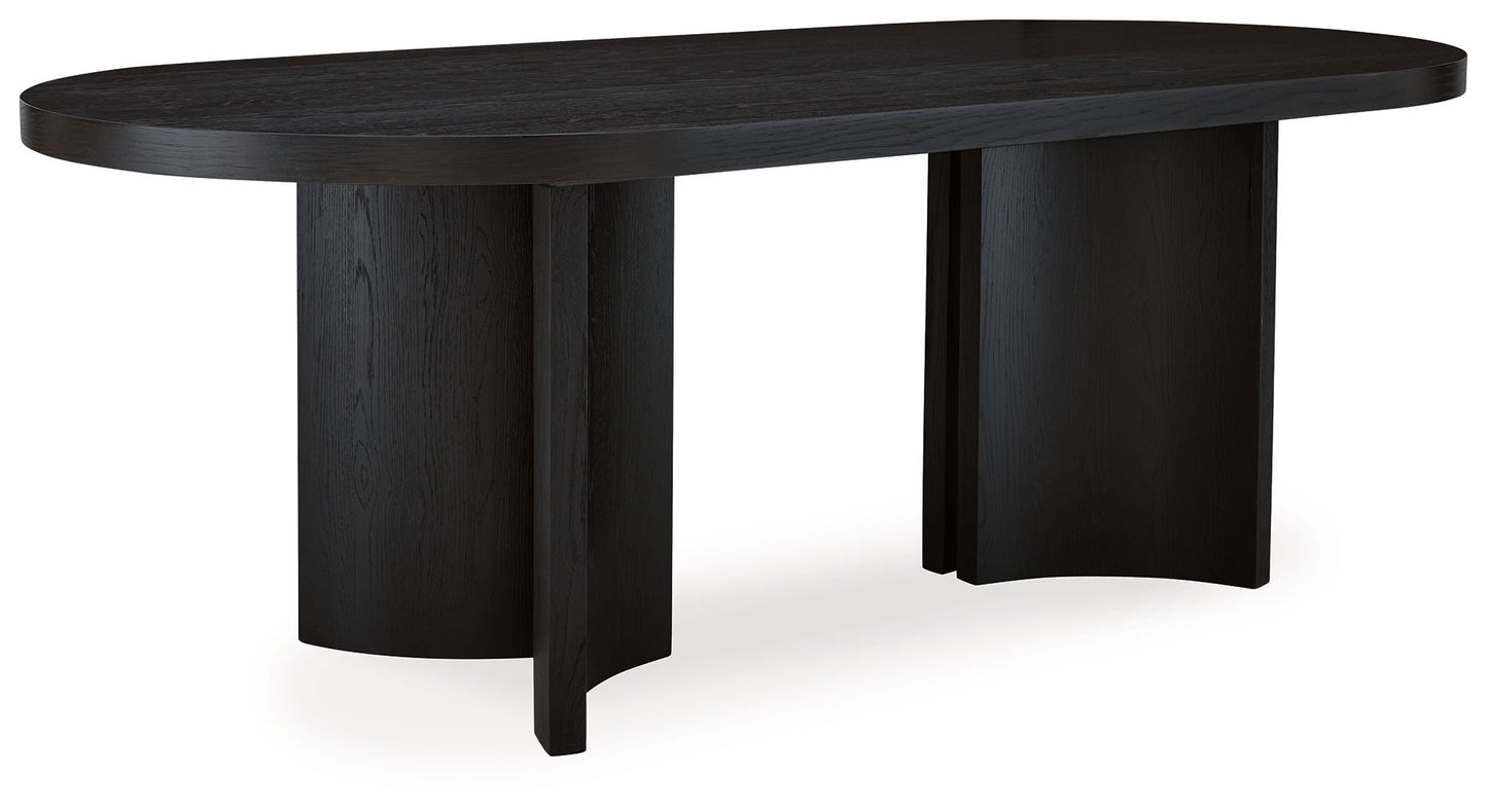 Rowanbeck - Black - Oval Dining Room Table - Hornell Furniture Outlet