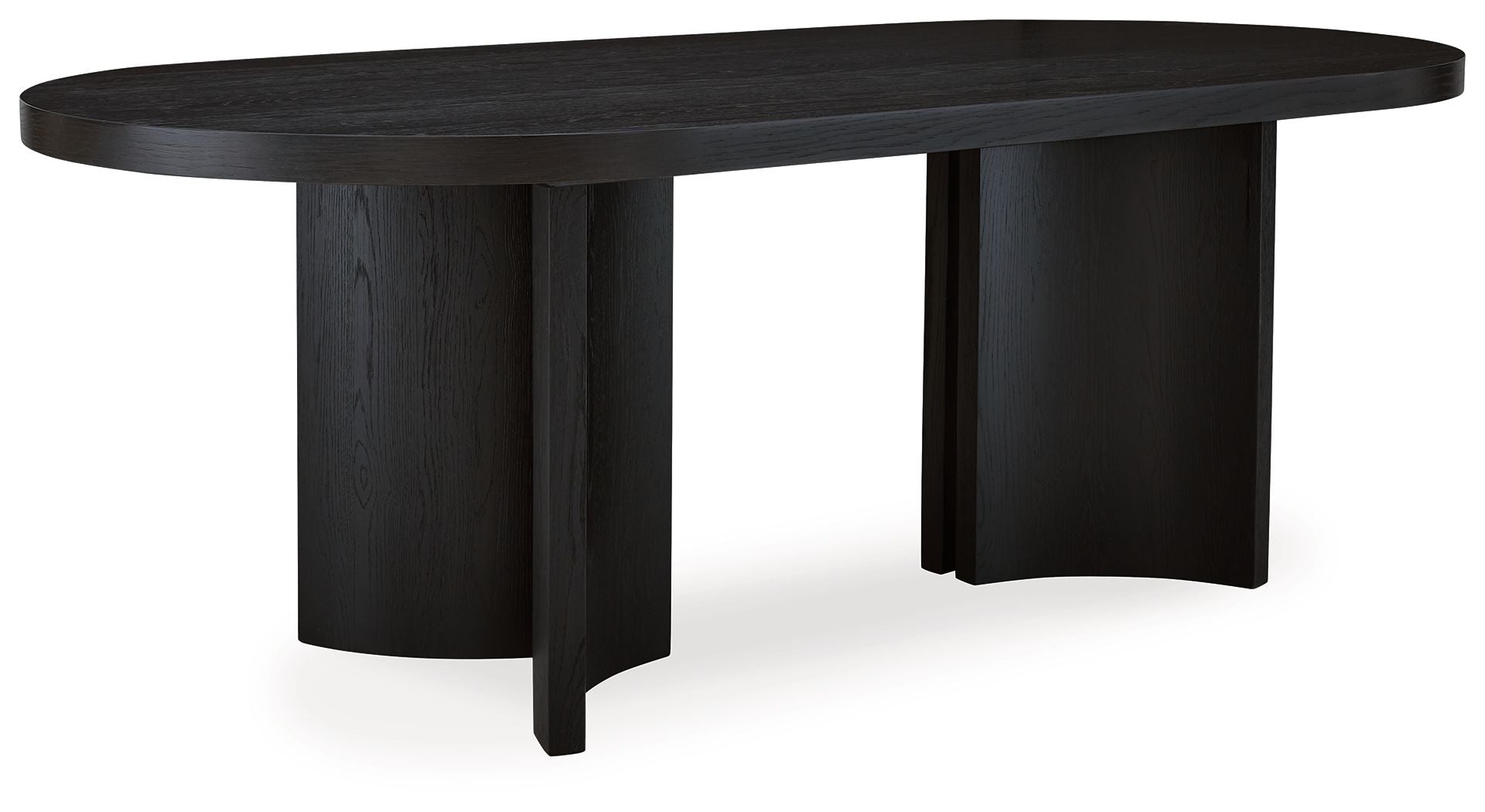 Rowanbeck - Black - Oval Dining Room Table - Hornell Furniture Outlet