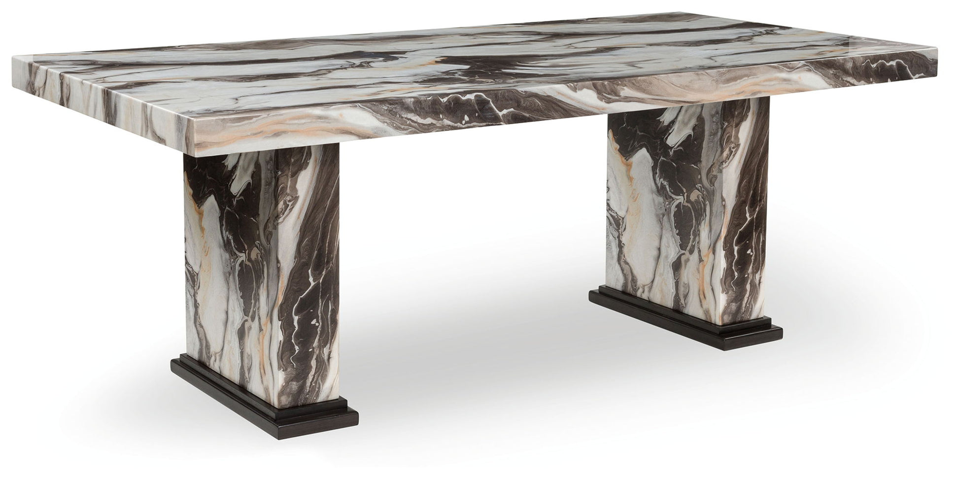 Jeshina - Dark Brown / Beige - Dining Table - Hornell Furniture Outlet