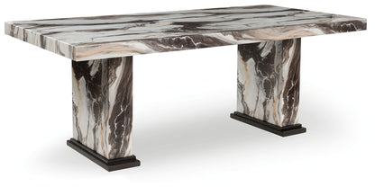 Jeshina - Dark Brown / Beige - Dining Table - Hornell Furniture Outlet